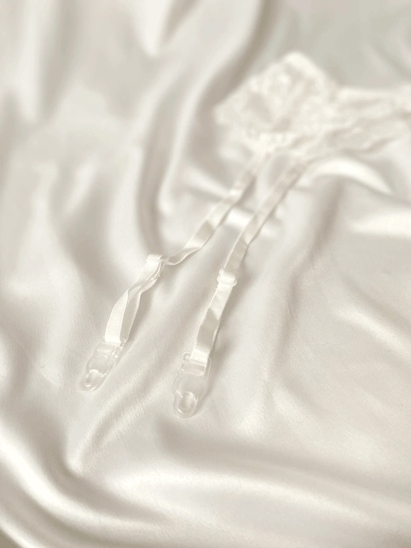 Ekru Dantel Detaylı Jartiyer Kemeri