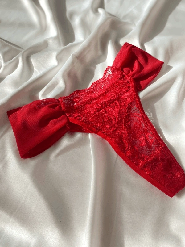 Kırmızı Kol Tül Detaylı Dantelli Destekli Sütyen Takım