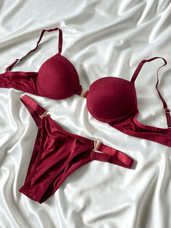 Bordo Destekli Violet Sütyen Takım