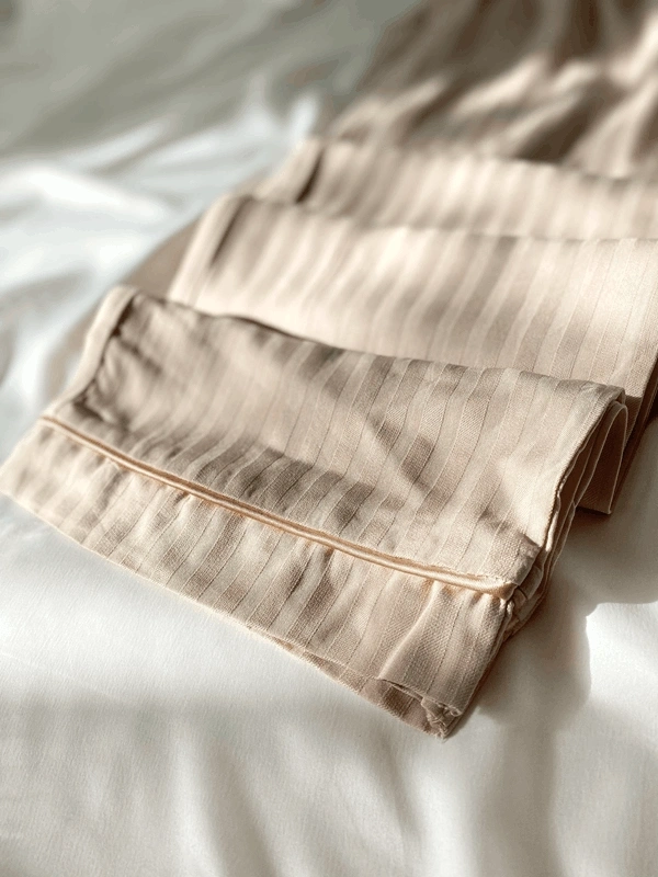 Nude Uzun Kol Biye Detaylı Pijama Takımı