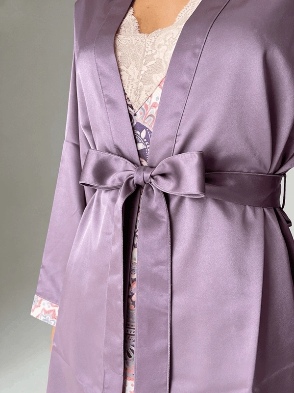 Saten Gecelik- Sabahlık Set