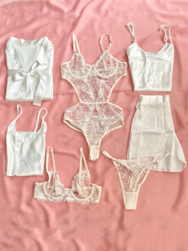 7 Parça Ekru Bride Dev Kombin