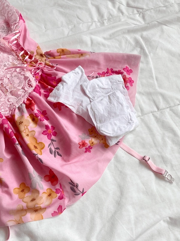 Çiçek Baskılı Babydoll Takım