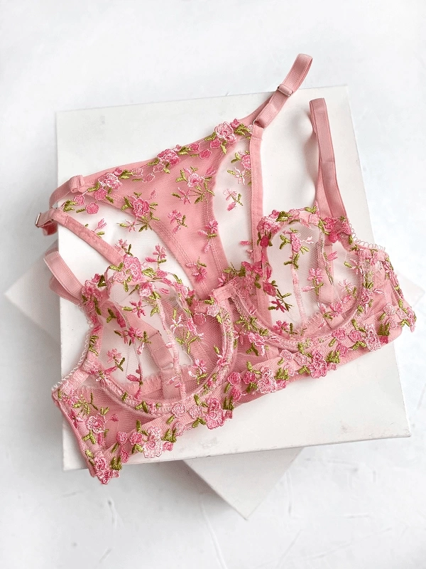 Floral Underwire Bra Set