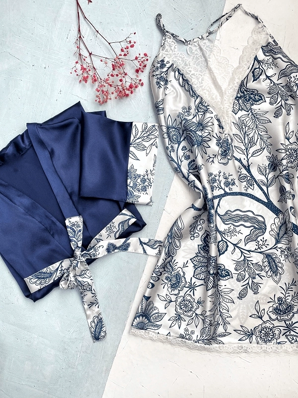 Floral Dressing Gown Nightgown Set