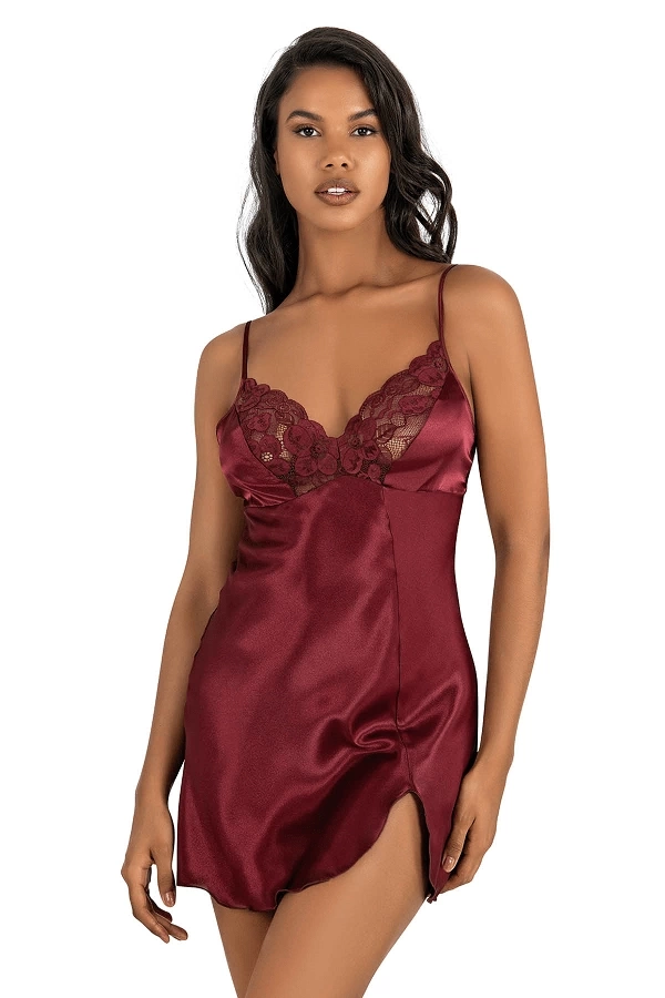 Satin Nightgown with Lace Detail