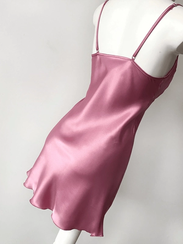 Satin Nightgown with Lace Detail
