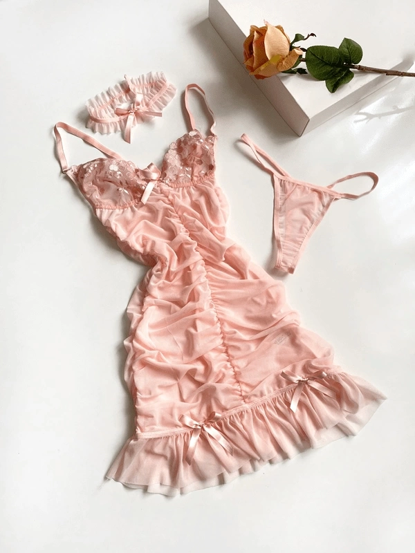 Lace Ruffle Detailed Nightgown