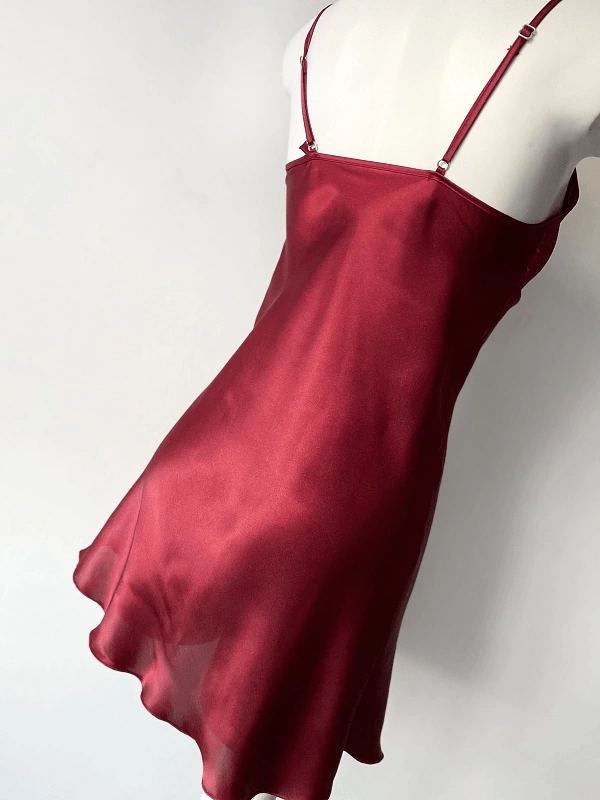 Satin Nightgown with Lace Detail