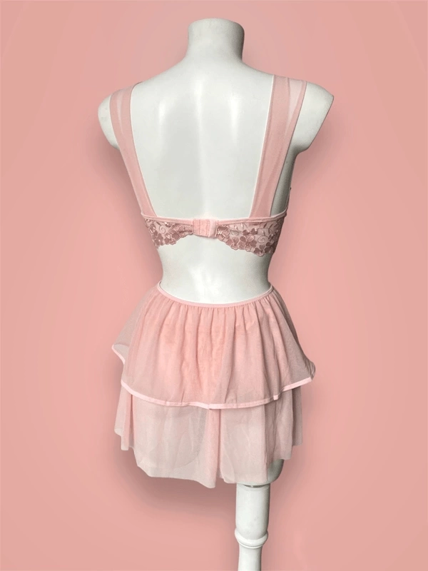 Ruffle Detailed Skirted Bra Set