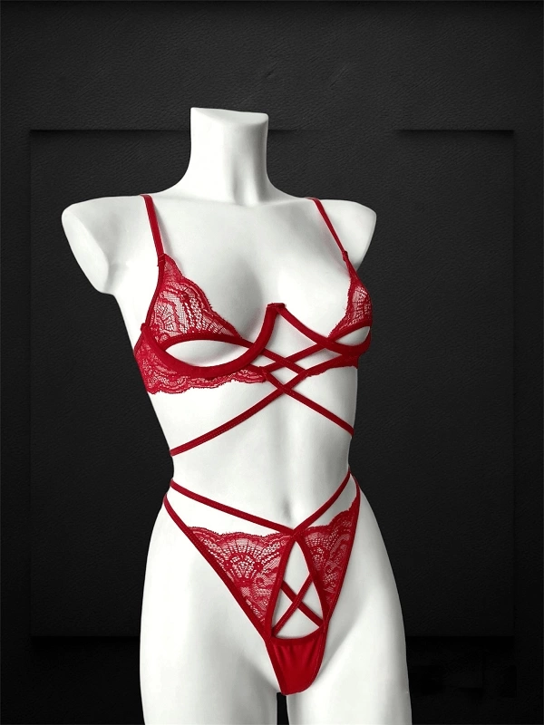 Rope Detailed Underwire Bra Set