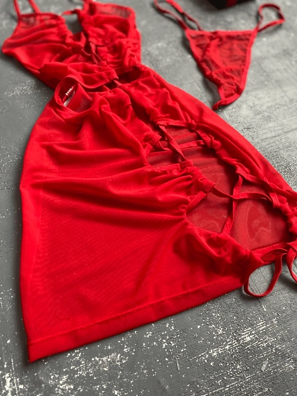 Transparent Nightgown with Rope Detail