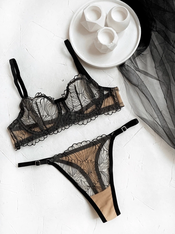 Embroidered Bra Set