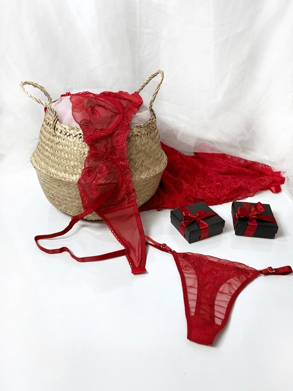 Embroidered Bra Set