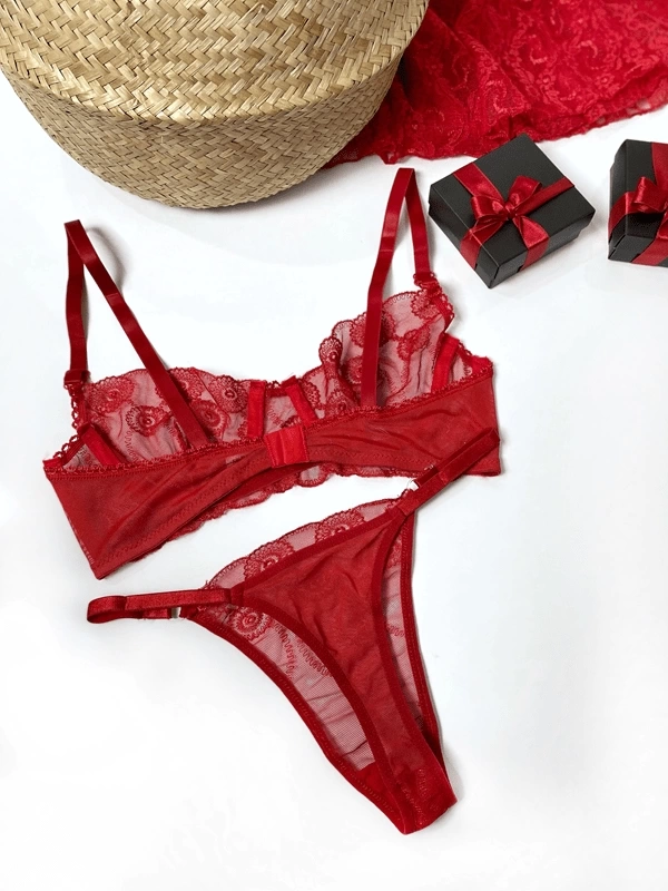 Embroidered Bra Set