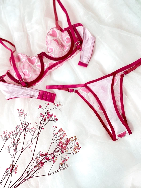 Heart Bra Set