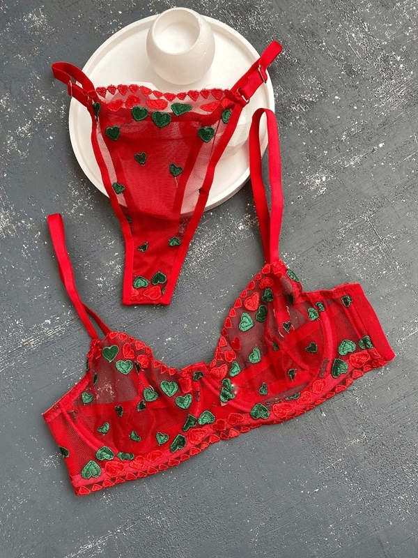 Heart Bra Set