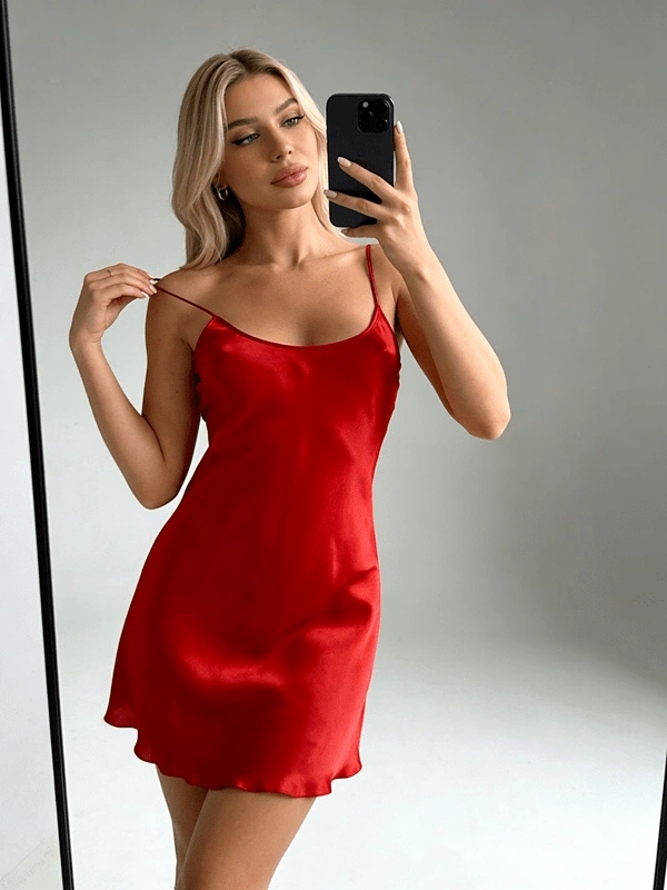Red Satin Nightgown