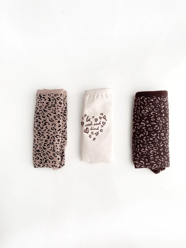 Leopar Desenli 3lü Pamuklu Slip