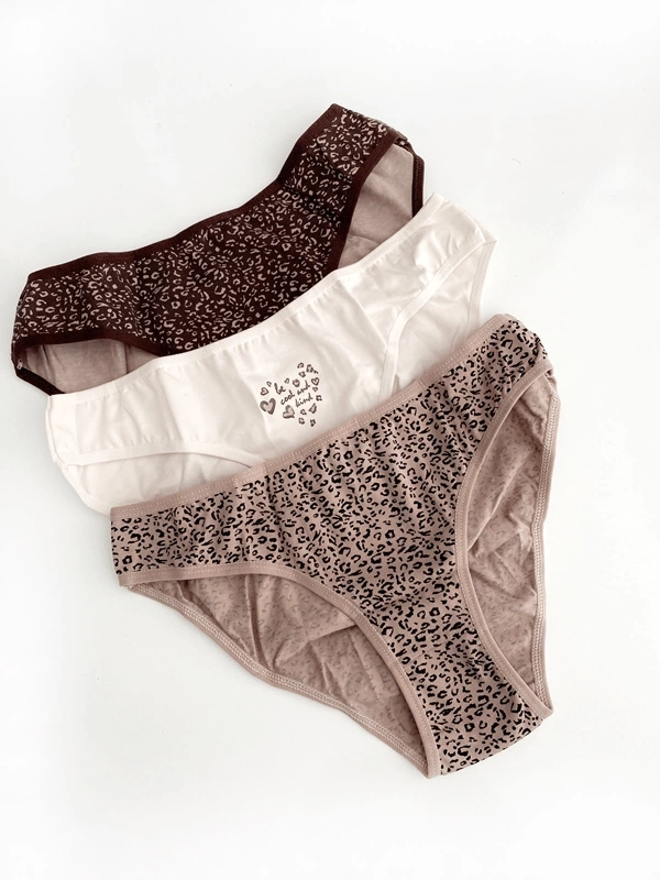 Leopar Desenli 3lü Pamuklu Slip