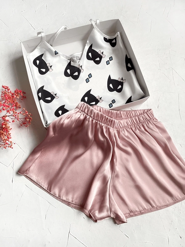 Mask Printed Shorts Set