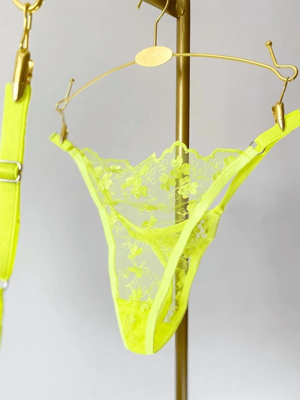 Neon Yellow Bra Set