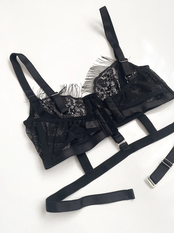 Siyah Dantel Büstiyerli Jartiyer Takım