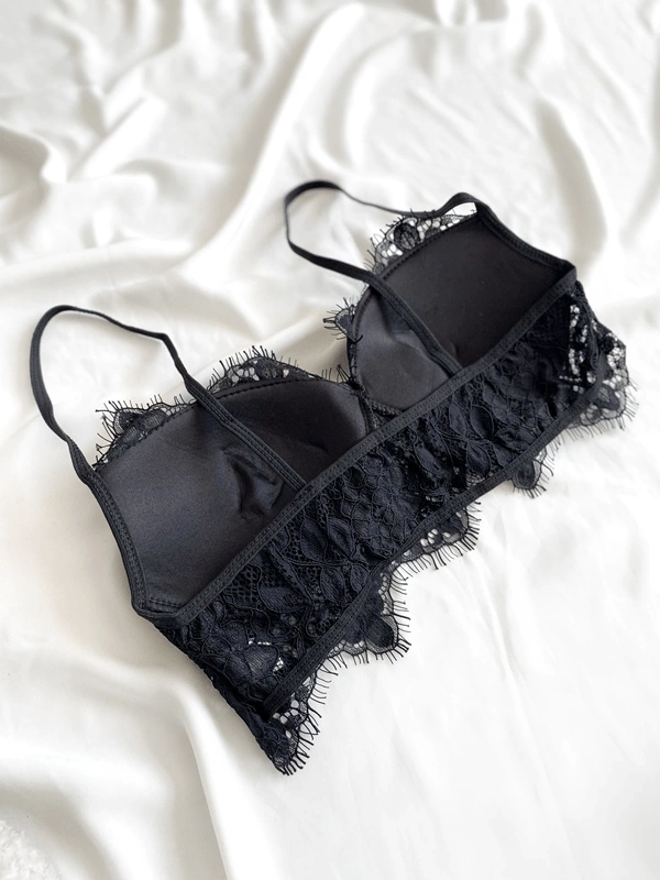 Siyah Dantel Jartiyer Takım