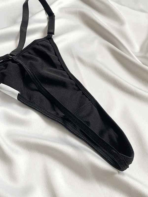 Siyah Derin Göğüs Dekolteli Dantel Premium Babydoll