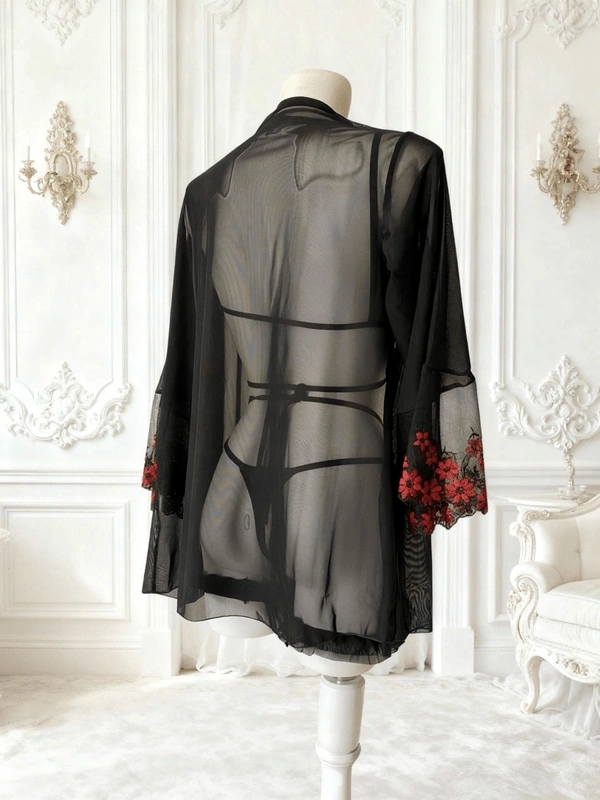 Siyah Tül Sabahlıklı Jartiyer Takım