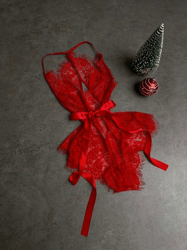 Yılbaşı Özel Dantel Detaylı Dekolteli Bodysuit❤️