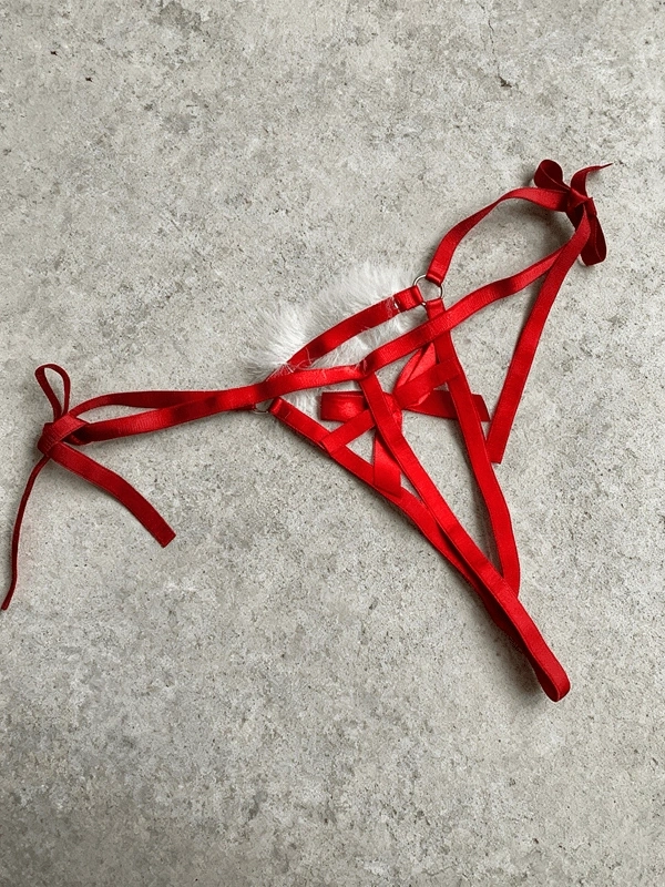 Yılbaşı Özel Tüylü Harness SütyenTakım ❤️