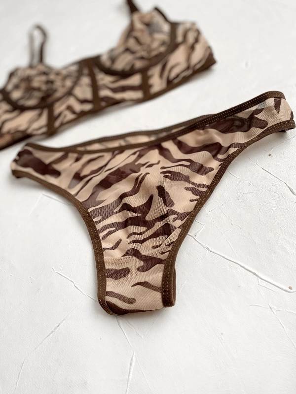 Zebra Patterned Bustier Set