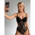 Siyah Destekli Dantel Detaylı Bodysuit
