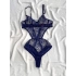Lacivert Çiçek Detaylı Bodysuit