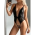 Siyah Özel Bölgesi Açık Dantel Detaylı Bodysuit