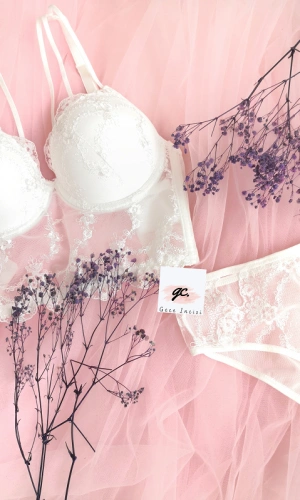 Ecru Supported Bralet Set