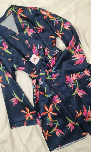 Çiçekli Gecelik Ve Sabahlık Takım