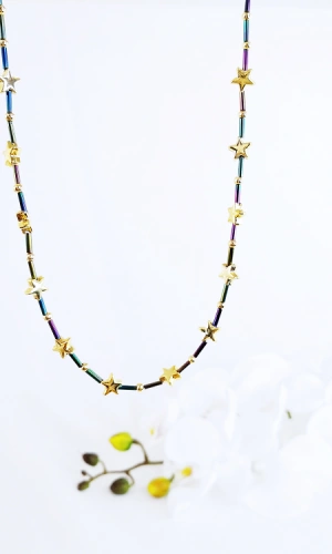 Star Detailed Hematite Necklace