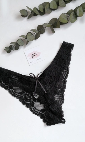 Black Lace Thong