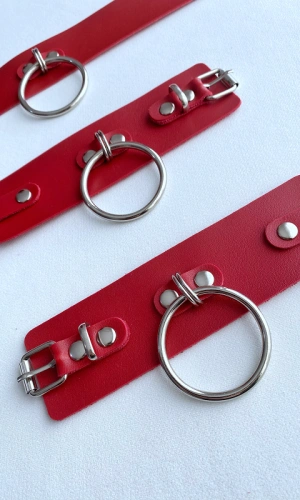 Leather Collar And Bracelet Set