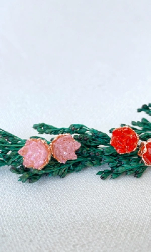 Lotus Çiçekli Küpe