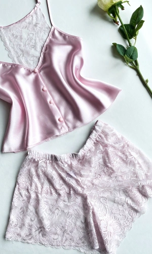 Backless Lace Shorts Set