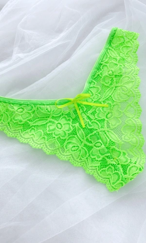 Neon Green Lace Thong