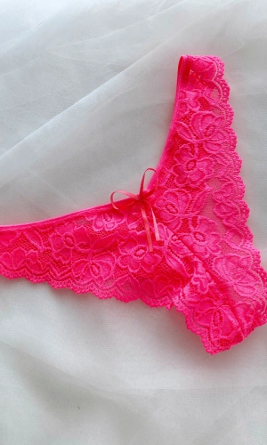Neon Lace Thong