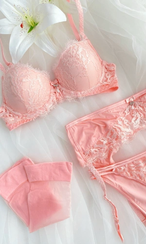 Pembe Yarı Destekli Jartiyer Takım