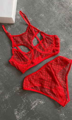 Polka Dot Tulle Bustier Set