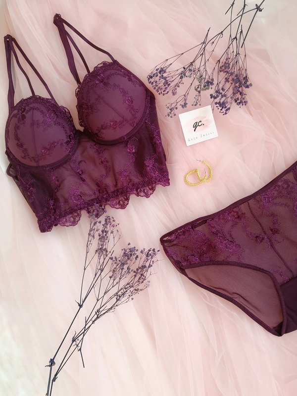 Purple Supported Bralet Set