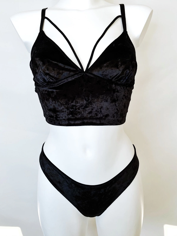 Corded Velvet Bralet Set