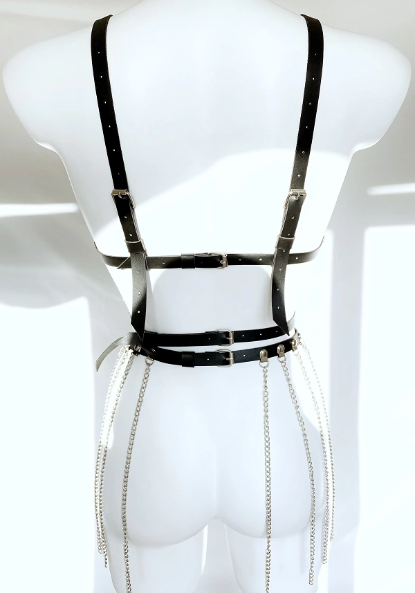 Chain Skirt And Bra Harness Set